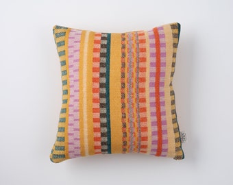 Rustic Wool Cushion with Velvet Back, Woven in Brighton UK
