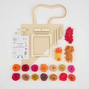 Kit de tissage sur métier à tisser, laine et livret d'instructions