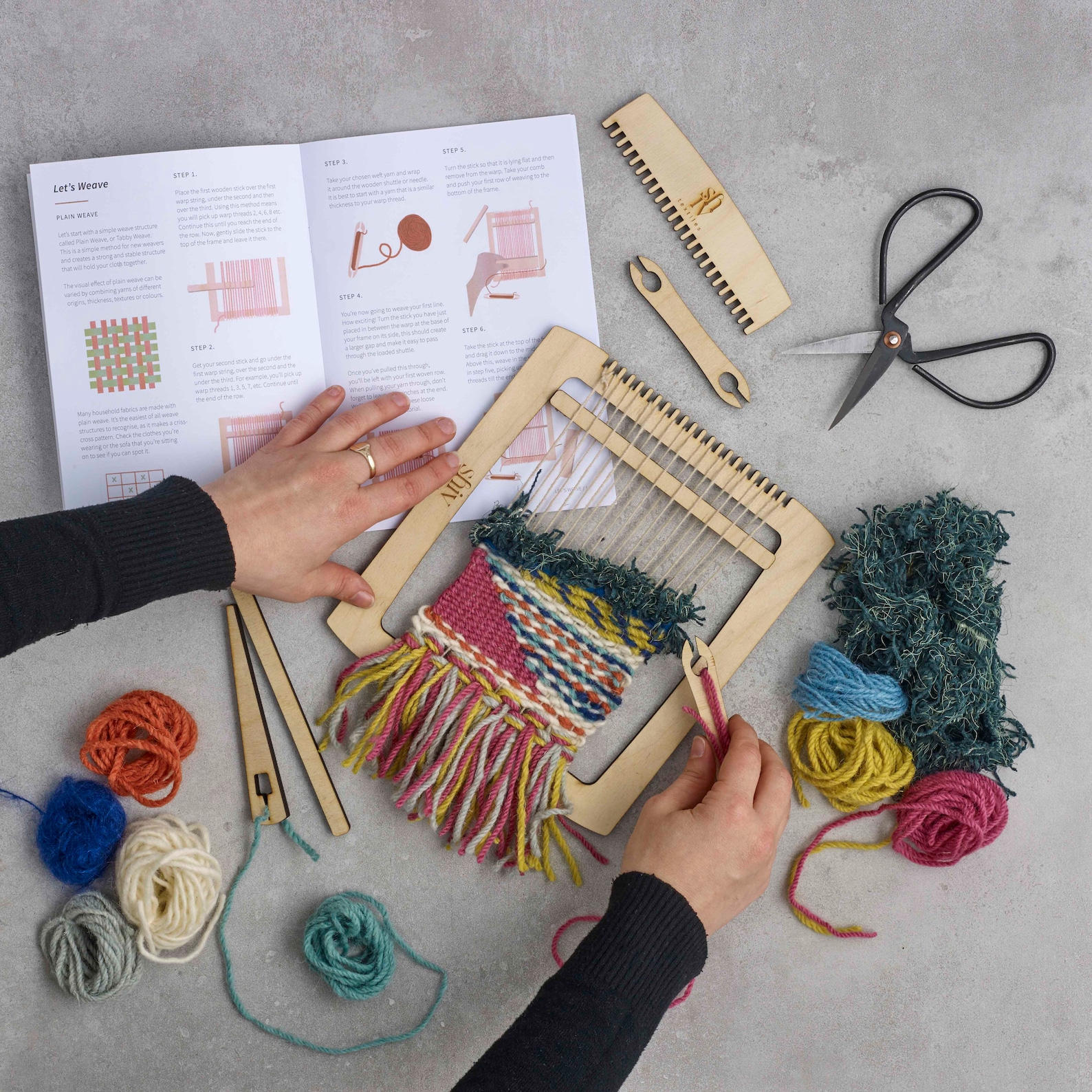 Beginners Weaving Loom Kit Yarn & Instruction Booklet Etsy