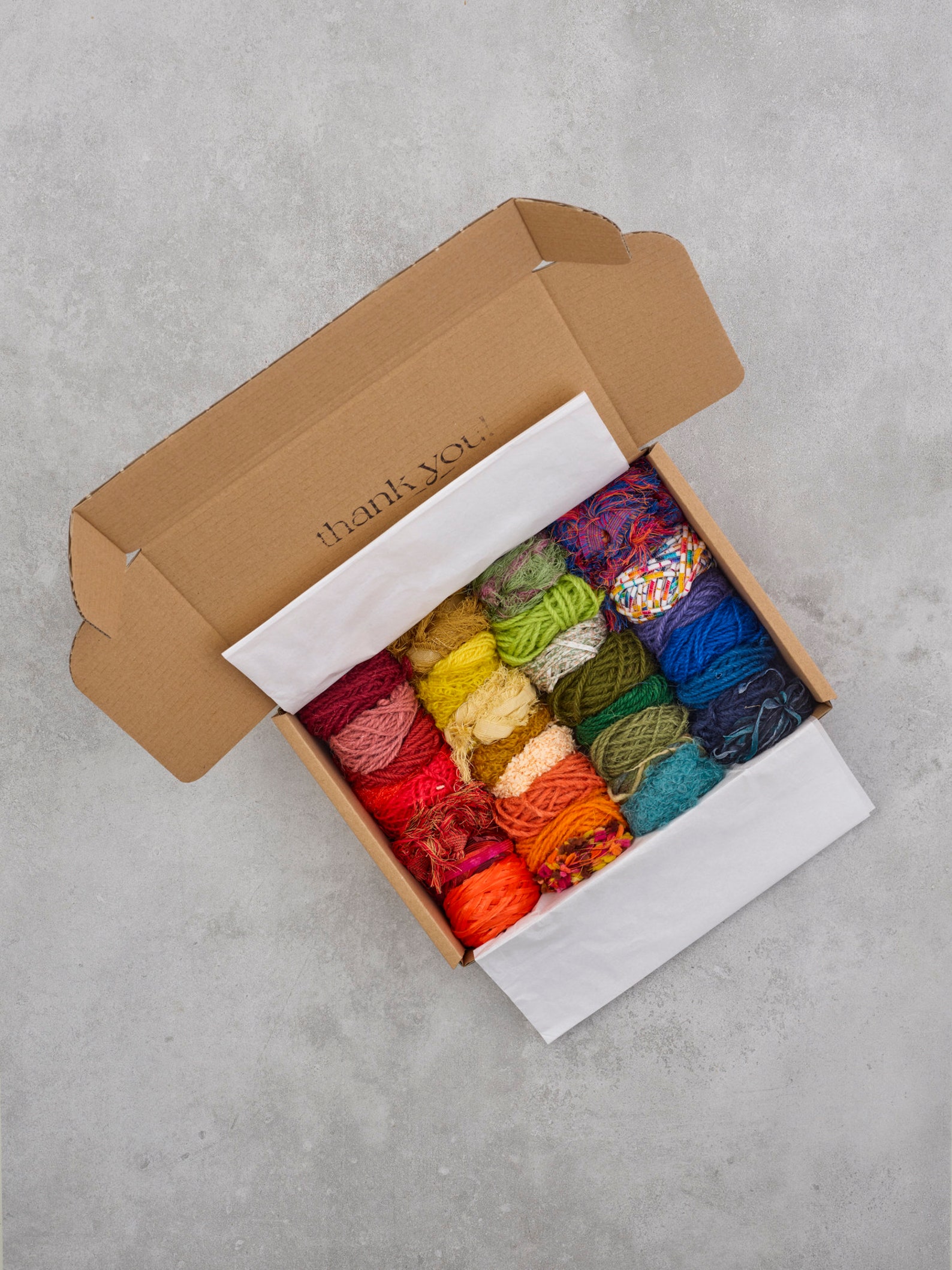 Yarn Job Lot, Rainbow Multicoloured Tapestry Yarn Bundle With Weaving