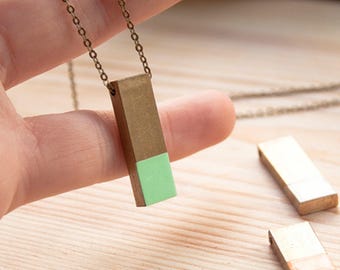 Minimalist COLOR OUNCE. Geometric metal pendant. Simple and modern. Gift for her. Everyday jewelry. Geometric necklace.