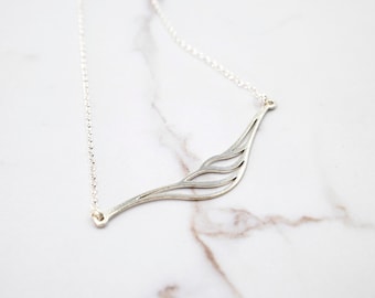 SILVER Necklace. THIN CHRYSALIS. Sterling Silver 925. Delicate and elegant piece perfect for gifts.
