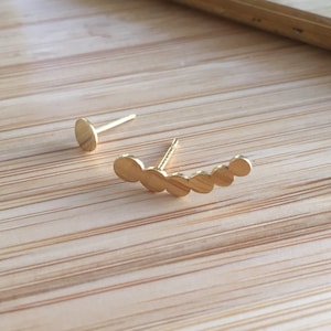 GOLD plated Silver Ear Climber Earrings - Ear Climbers - Silver Earrings - Ear Crawlers - minimalistic - Long Earrings gold plated