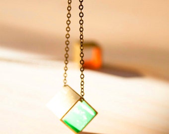 BIG CUBE. Minimalist necklace. Simple and modern necklace perfect to combine or make a gift.