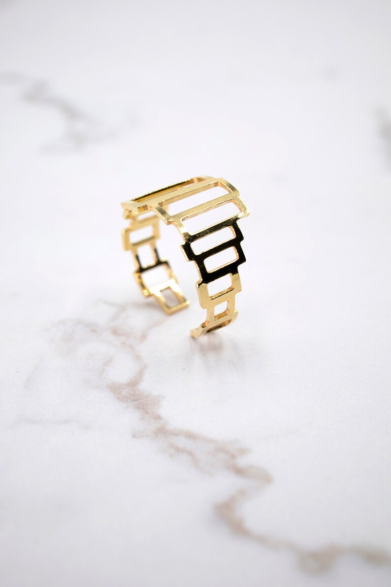 GOLDPLATED silver Ring RECTANGLES Sterling silver SALE Goldplated silver ring Minimal adjustable ring.
