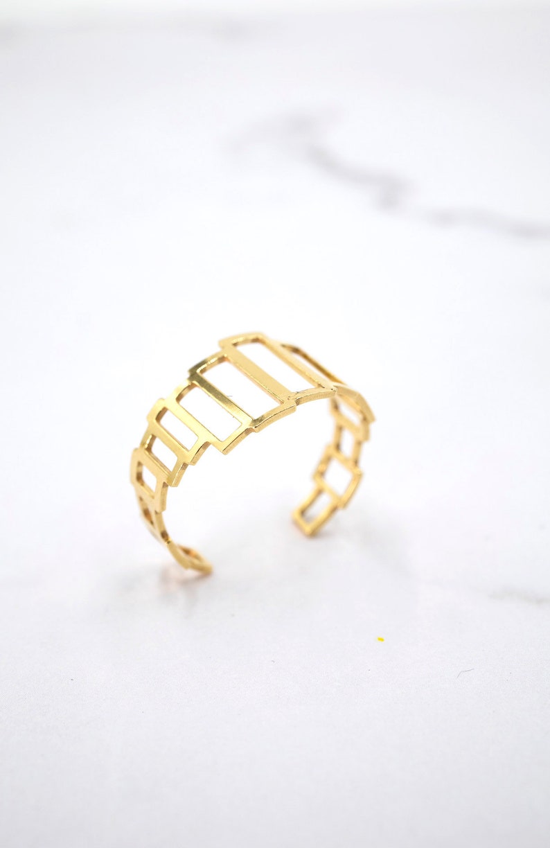 GOLDPLATED silver Ring RECTANGLES Sterling silver SALE Goldplated silver ring Minimal adjustable ring.