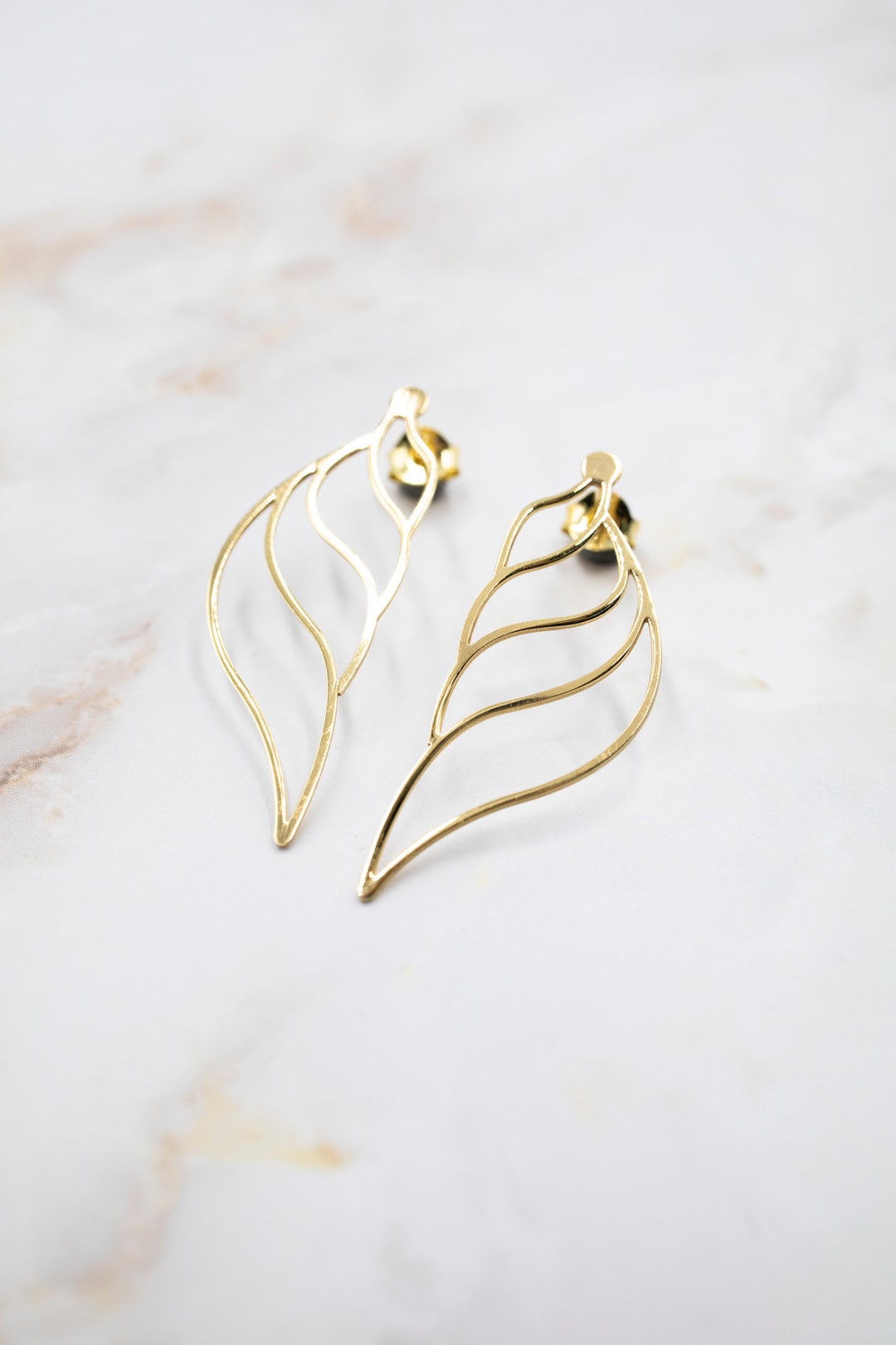 GOLD Plated Silver. CHRYSALIS Earrings. Special Edition Etsy