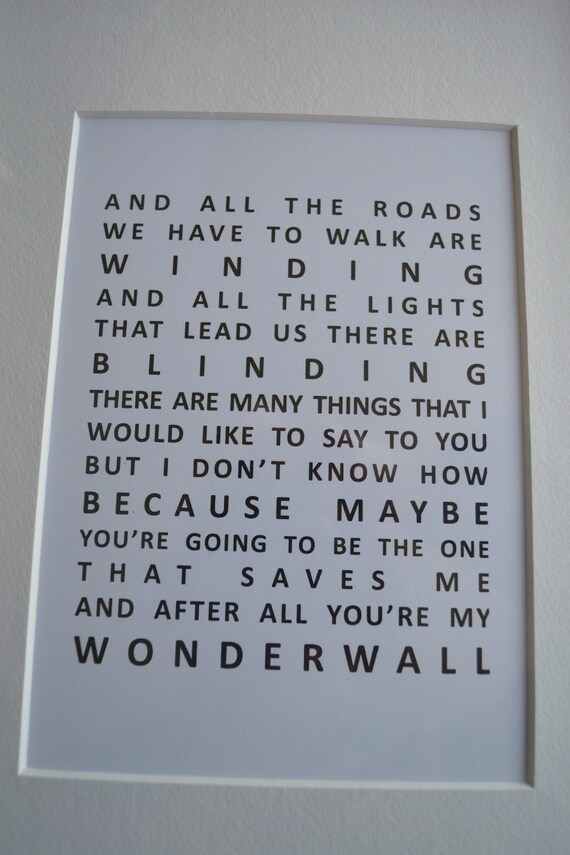 Maison Wonderwall Oasis Cœur Noir Citation Chanson Lyric Imprimer Urbanbat Org Maison Wonderwall Oasis Cœur Noir Citation Chanson Lyric Imprimer Urbanbat Org