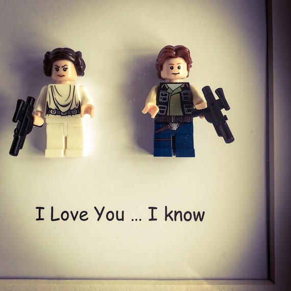 Star Wars Princess Leia and Hans Solo Minifigure I Love You