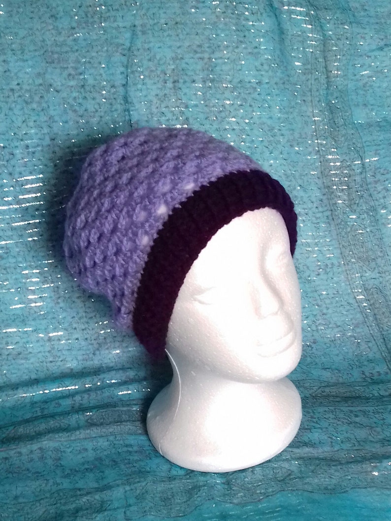 Adult Slouch Hat Handmade Crochet Granny Square Hat
