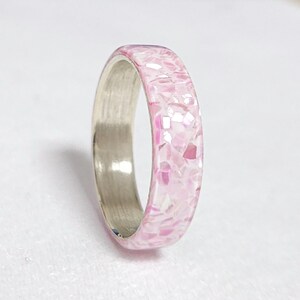 LUXE HAND white pink mother-of-pearl ring image 6