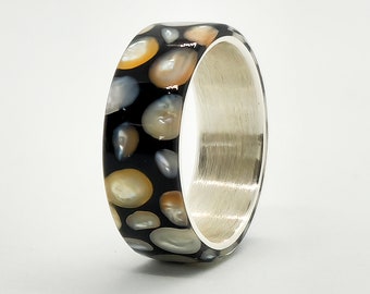 LUXE HAND Black Galaxy Pearl Ring