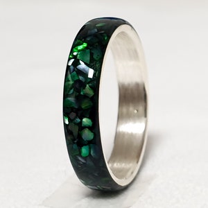 LUXE HAND Black green mother-of-pearl ring image 2