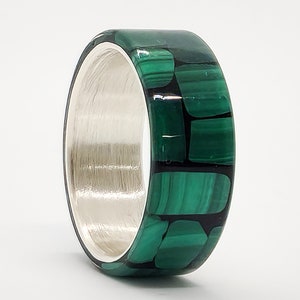LUXE HAND Black malachite silver ring image 3