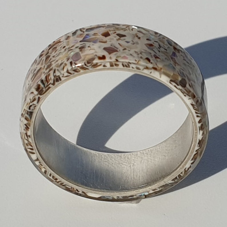 Abalone shell ivory resin craft ring,raden ring,ハンドメイドアクセサリー ,レジン ,樹脂リング,リング,螺鈿,螺鈿リング image 6