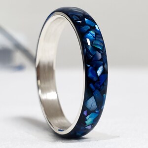 LUXE HAND black blue mother-of-pearl ring image 4