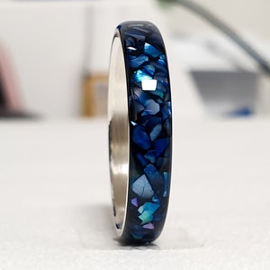 LUXE HAND black blue mother-of-pearl ring image 2