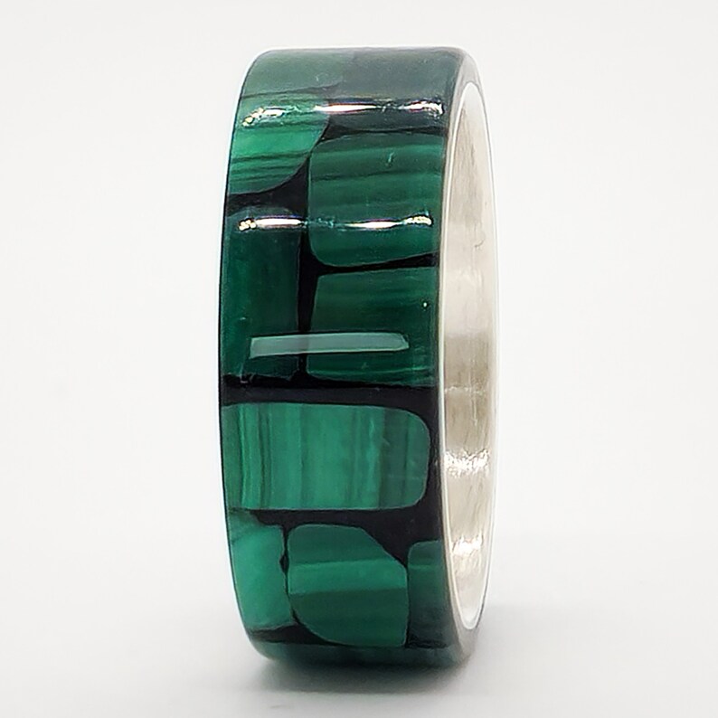 LUXE HAND Black malachite silver ring image 8