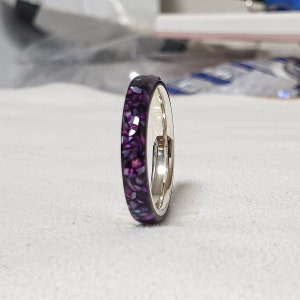 LUXE HAND black purple T-line mother-of-pearl ring image 8