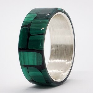 LUXE HAND Black malachite silver ring image 1