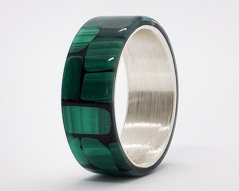 LUXE HAND Black malachite silver ring image 1