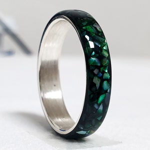 LUXE HAND Black green mother-of-pearl ring image 10