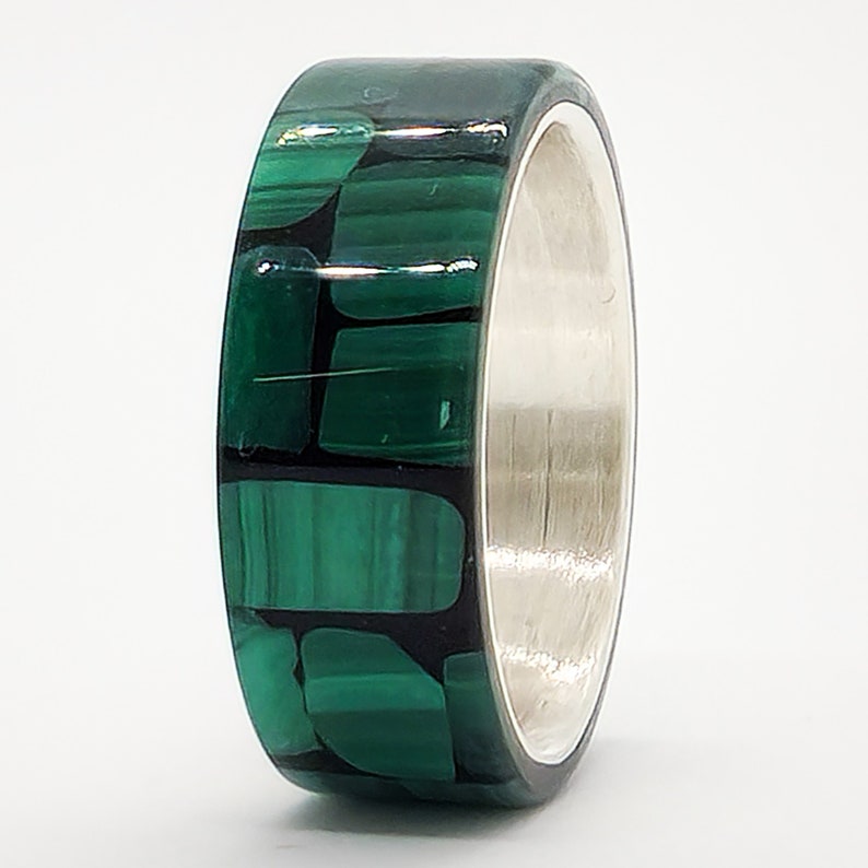 LUXE HAND Black malachite silver ring image 7