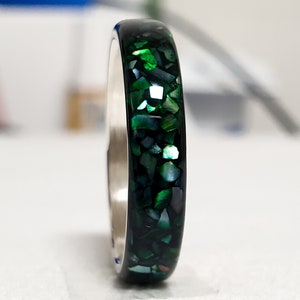 LUXE HAND Black green mother-of-pearl ring image 7