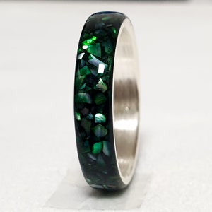 LUXE HAND Black green mother-of-pearl ring image 3