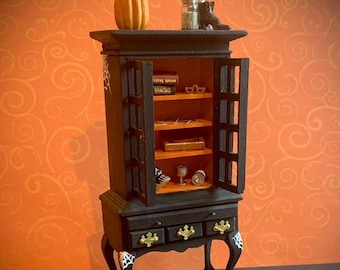 Miniature Halloween Curio Cabinet - 1:12 scale
