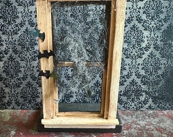 Miniature Spooky Dollhouse window - Little Boners Halloween Dollhouse Accessories