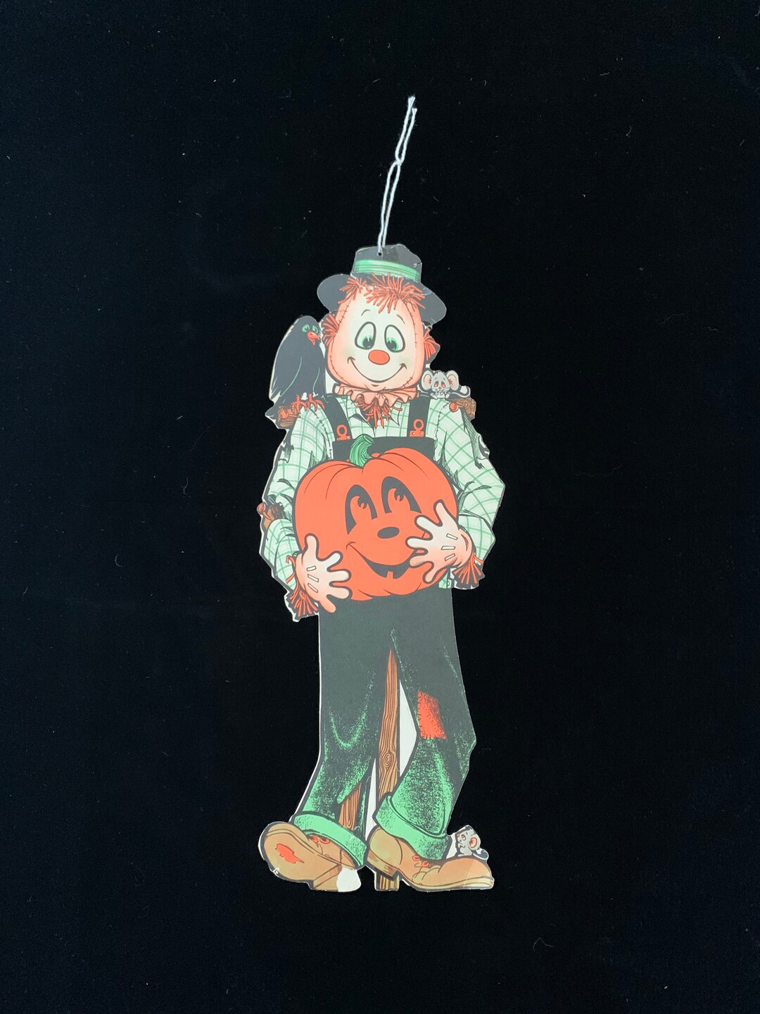 Vintage Halloween Cute Scarecrow Die Cut - Glow in the Dark - Etsy