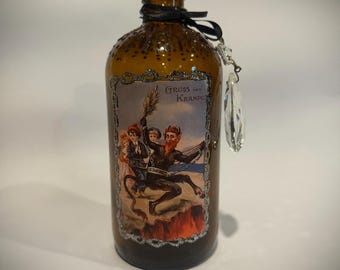 Krampus Decor Bottle - Krampus and kids, seasonal, Christmas