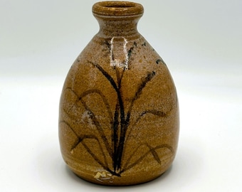 Vintage Studio Pottery Artisan-Signed Stoneware Bottle Vase