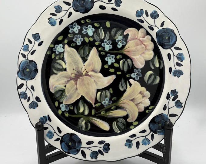 Featured listing image: Set of 4 Vintage Hand-Painted Floral Dinner Plates - Lesal Studio Evening Song