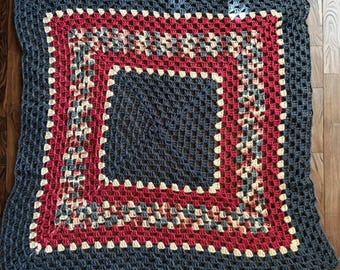 Handmade Crochet Granny Square Afghan – 36 x 36”