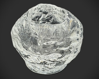 Vintage Kosta Boda "Snowball" Mid Century Modern Crystal Votive | Ann Warff Scandinavian