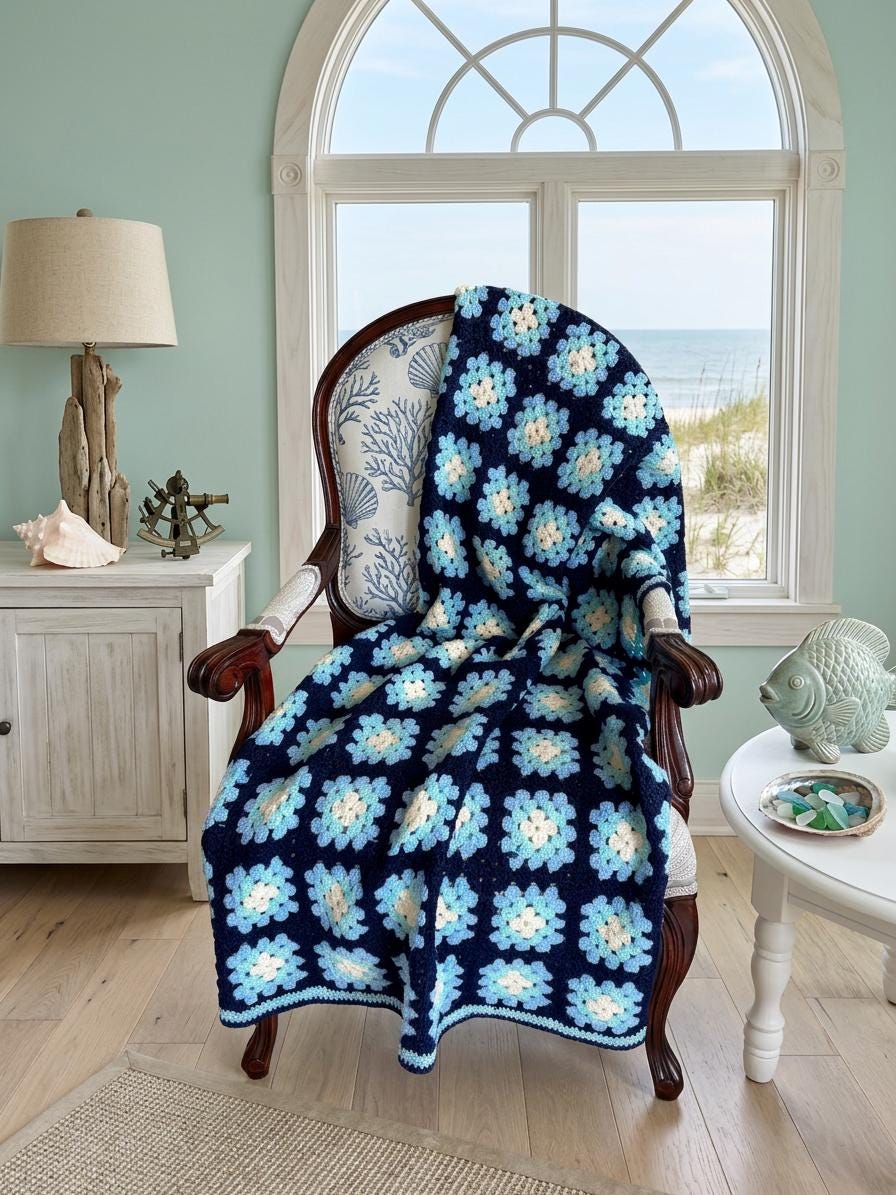 Beach Theme Granny Square - Etsy