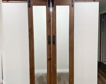 Custom Glass Barn Doors – Interior Sliding Door with Hardware