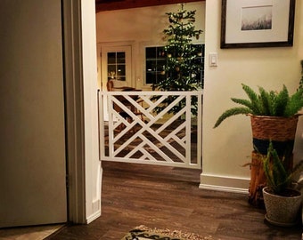 Geometric Gate - Pet Security Gate - Modern Baby Gate - Made To Fit - Barn Door Pet Gate - Reclaimed Wood - Wooden Baby Gate - Baby Gate -