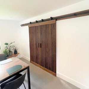 Custom Fluted Barn Doors – Handmade Sliding Door with Hardware
