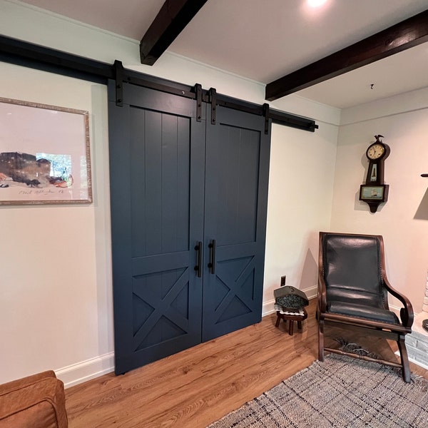 Vintage Barn Doors – Any Size – Hardware + Header Included – Interior Sliding Door - Rustic Farmhouse – Custom - Mid Modern - Contemporary