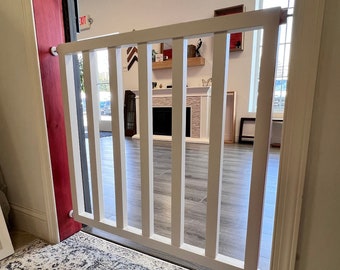 Pressure Mounted Modern Gate - Pet Security Gate - Modern Baby Gate - Child Gate - Barn Door Pet Gate - Reclaimed Wood - Dog Gate -  Cat