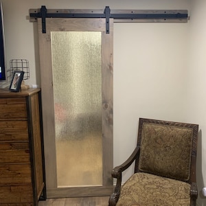 Custom French Style Glass Barn Door – Sliding Hardware Included