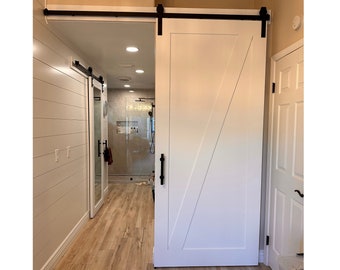 Contemporary Barn Doors – Any Size – Hardware + Header Included – Mid Century – Modern Door – Interior Sliding- Rustic Farmhouse – Custom