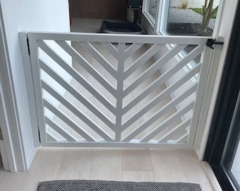 Modern Style Pet Or Baby Gate - Made To Fit - Pet Security Gate - Wooden Security Gate - Reclaimed Wood - Dog Gate- Baby Security Gate