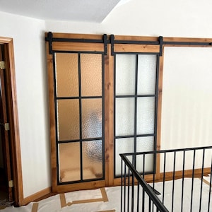 Handmade French Style Glass Barn Door – Custom Size, Hardware Included
