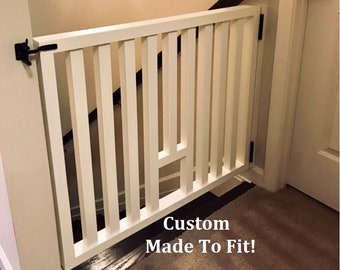Modern Style Pet Or Baby Gate - Made To Fit - Pet Security Gate -  Wooden Security Gate - Reclaimed Wood - Dog Gate- Baby Security Gate