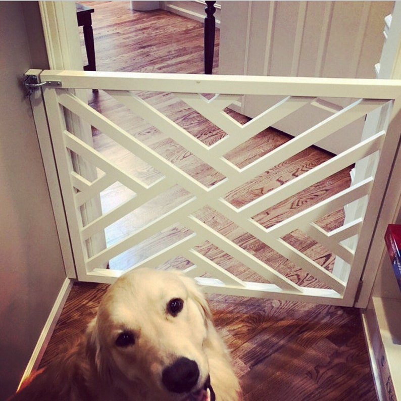 Geometric Gate Pet Security Gate Modern Baby Gate Made Etsy