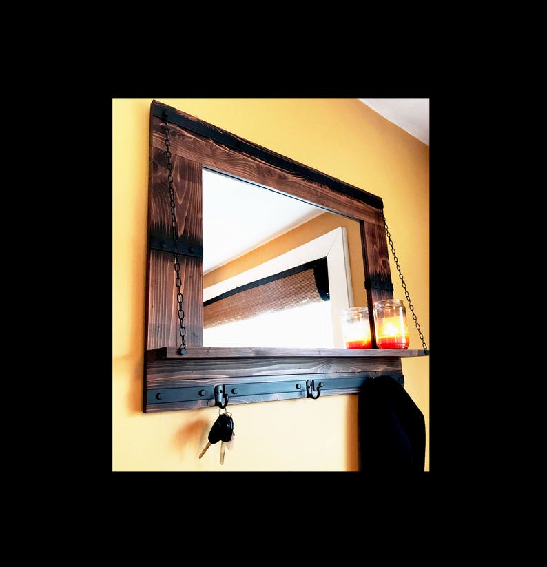 Large Mirror Reclaimed Wood Mirror Distressed Wood Etsy